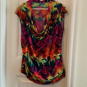 Rainbow Worthington Cowl Neck Blouse 2XL